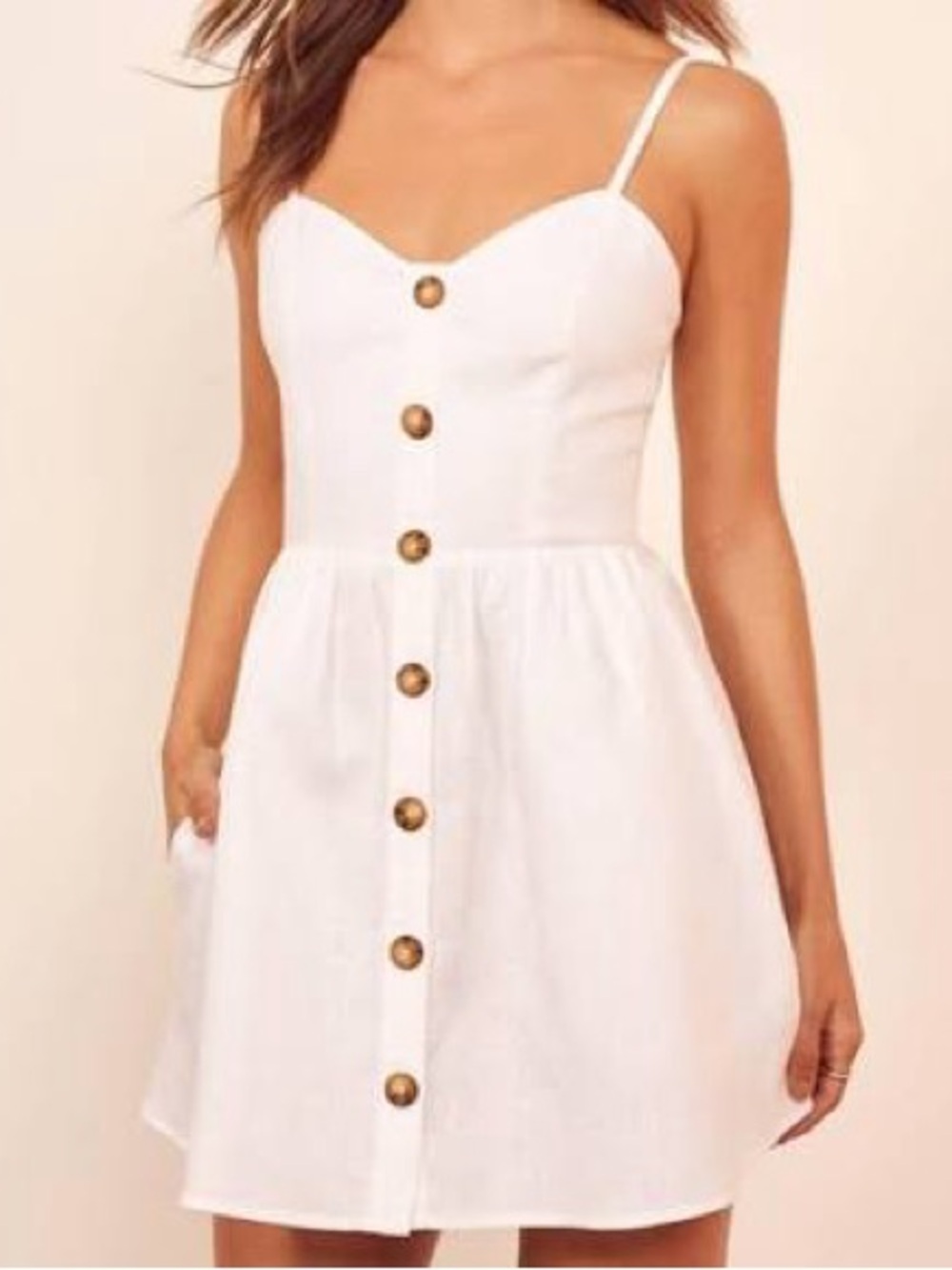 Reformation Velma White 100% Linen Mini Dress